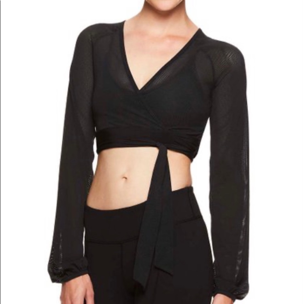Gaiam x Jessica Beil Black Mesh Crop Top